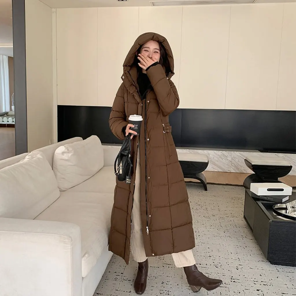 

Women's Extra Long down Cotton-Padded Jacket Winter Thickened Knee-to-Ankle Warm Coat Stylish Female Outerwear