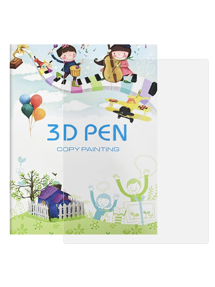 Reusable Transparent 3D Pen Template For Children 40 Patterns DIY Craft Starter Paper Molds Early Education PVC Drawing Board