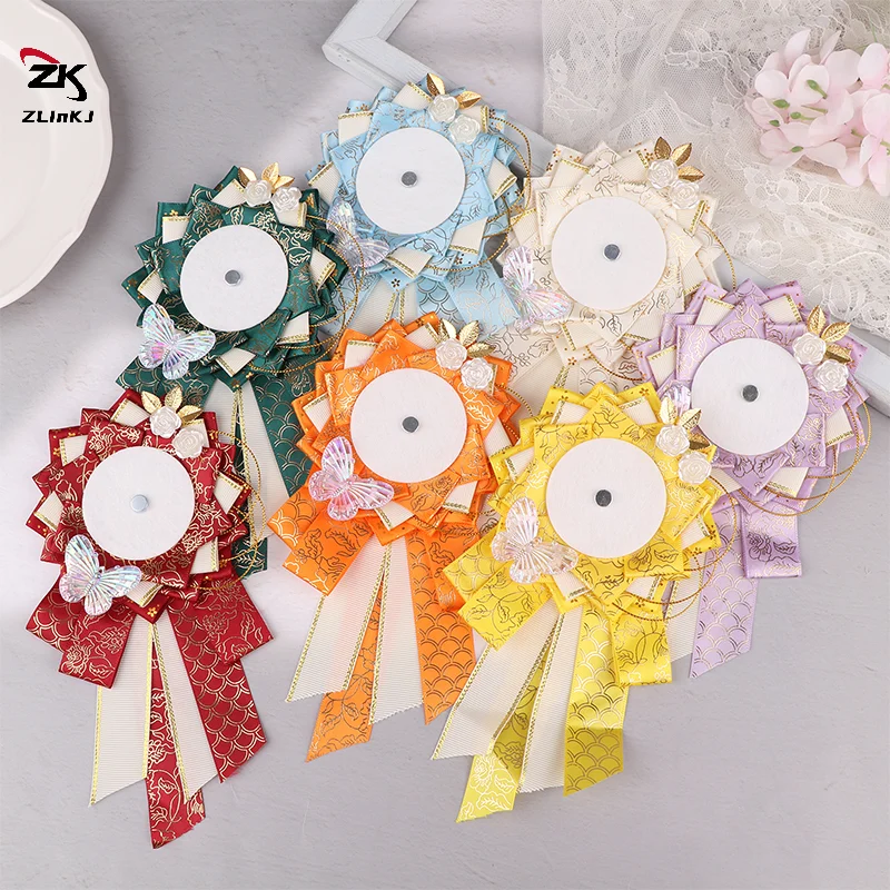 Fashion Ribbon Cosplay Ita Bags Rosette Protection Flower Pin Holder adapt to 55-75mm badges Base Accessoriesray Itabag Decor