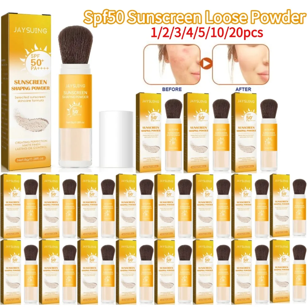 Waterproof Spf50 Sunscreen Loose Powder Sunblock Protective Solar Blocker Face Sun Protection Powder