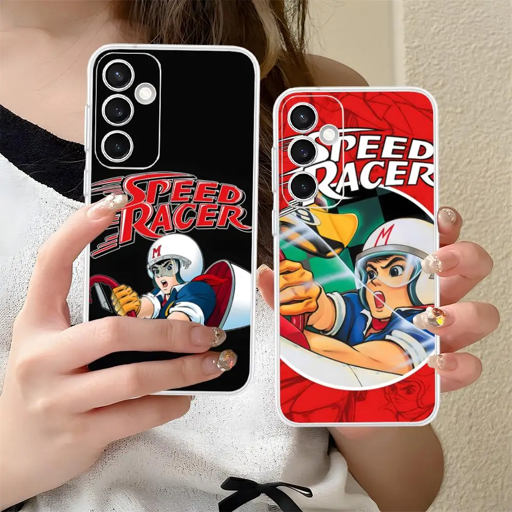 Speed Racer Mobile Cell Phone Case for Samsung Galaxy S25 S24 S23 S22 S21Plus FE Ultra Clear Colorful Cover Pretty Cellphones