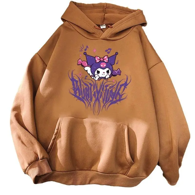 Japanese sweatshirt fire kuromi cute women's hoodie student Y2K sweatshirt spring and autumn outdoor sports children's party cas