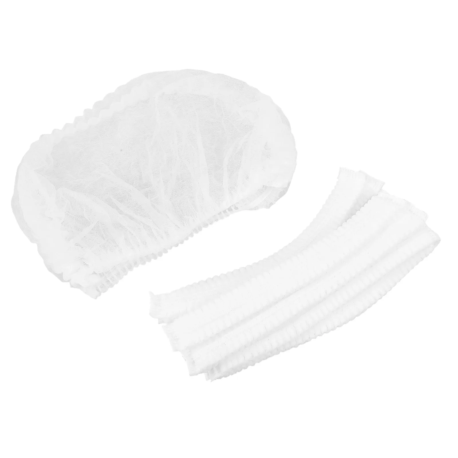 

100pcs Disposable Non-woven Mesh Cap Hair Net Inch Double for Men Food Service Workshop Anti-dust Chef Hat