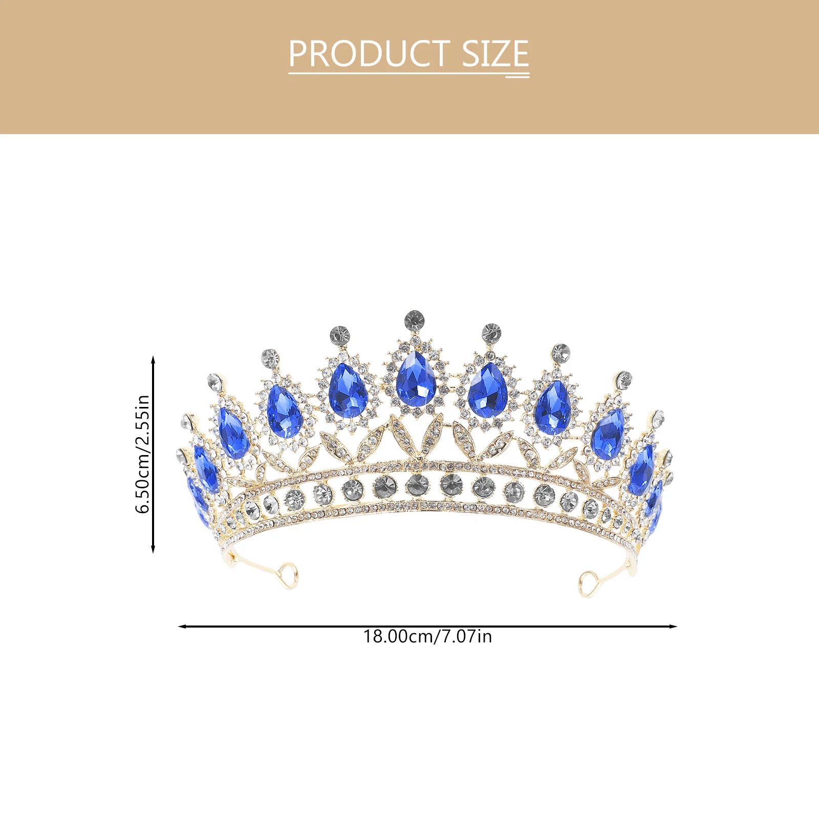 Water Drop Diamond Princess Crown Premium Material Bridal Headband Distinctive Comb Elegant Headdress Delicate Copper Claw