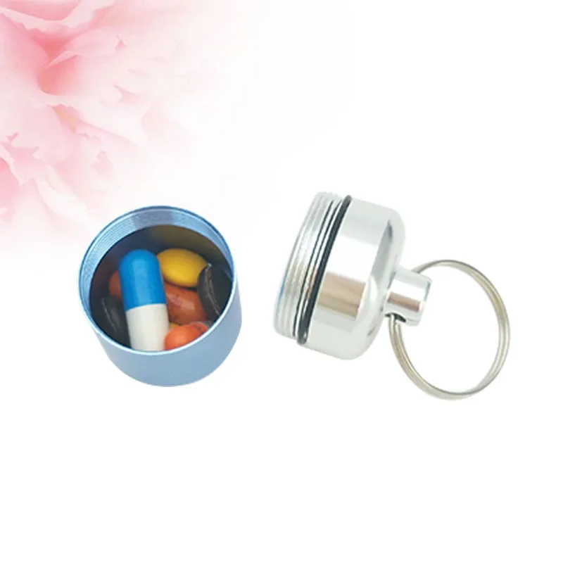 Hot Sale Portable Pill Box Container Mini Aluminium Pill Case Carry Bottle Case Hearing Protection Pocket Earplugs Box Keychain