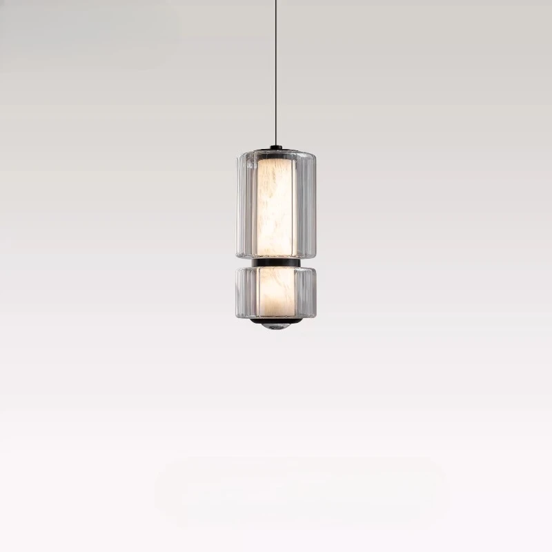 

Скандинавская креативная стеклянная люстра с испанским импортным мрамором, маленькая люстра, современная простая прикроватная лампа для спальни, дизайнерская.