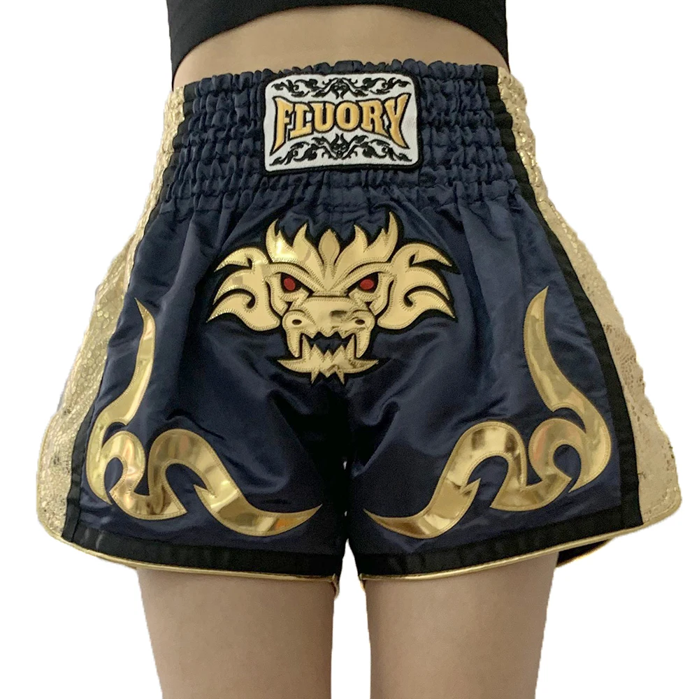 FLUORY MTSF99 MMA Fighting Muay Thai Shorts Boxeo Boxer Training Sports High Quality Kick Boxing Fitness Athletic  Pants For Kid