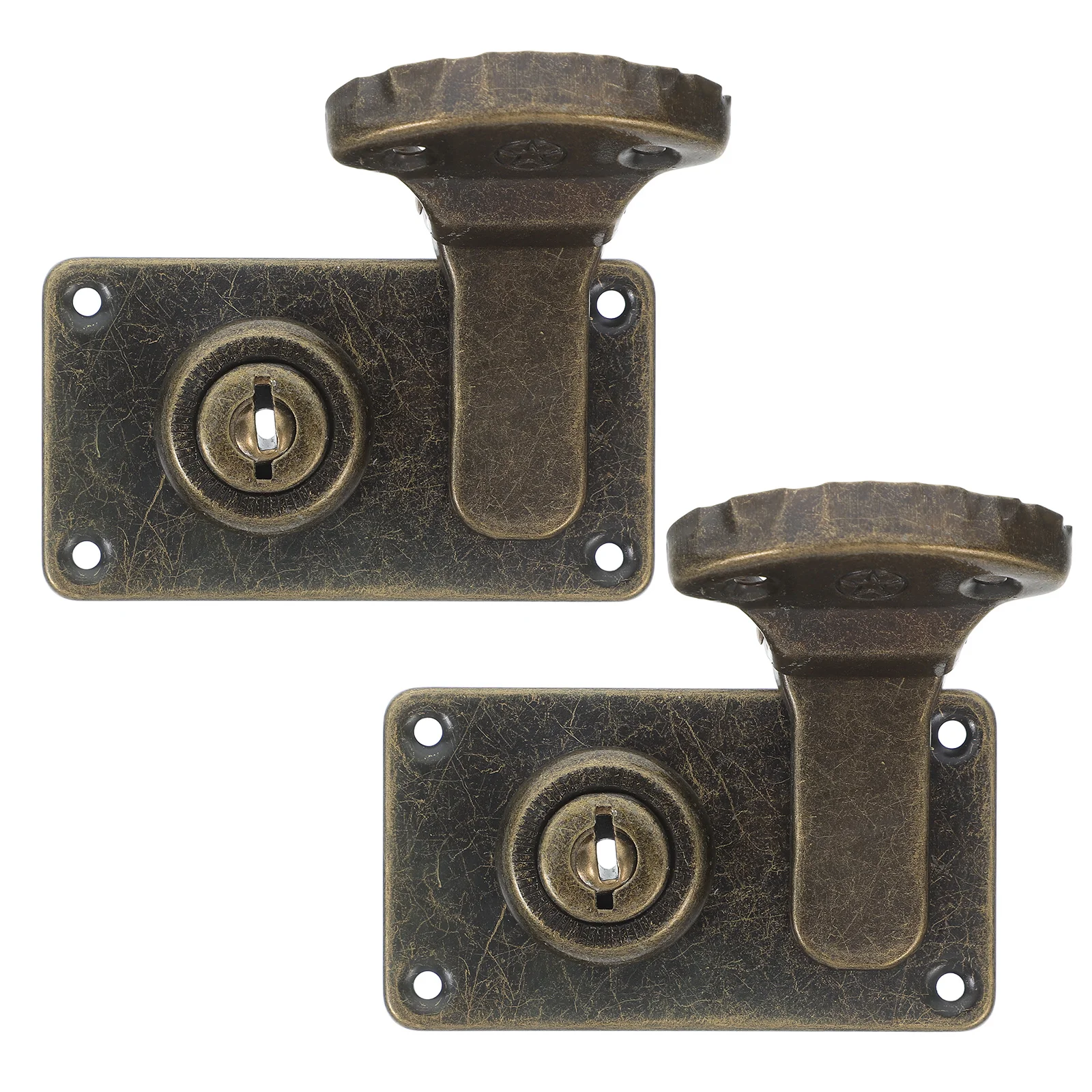 

2Pcs Bronze Suitcase Locks Vintage Style Lock Hasps for Luggage Trunks Boxes Decorative Metal Hardware