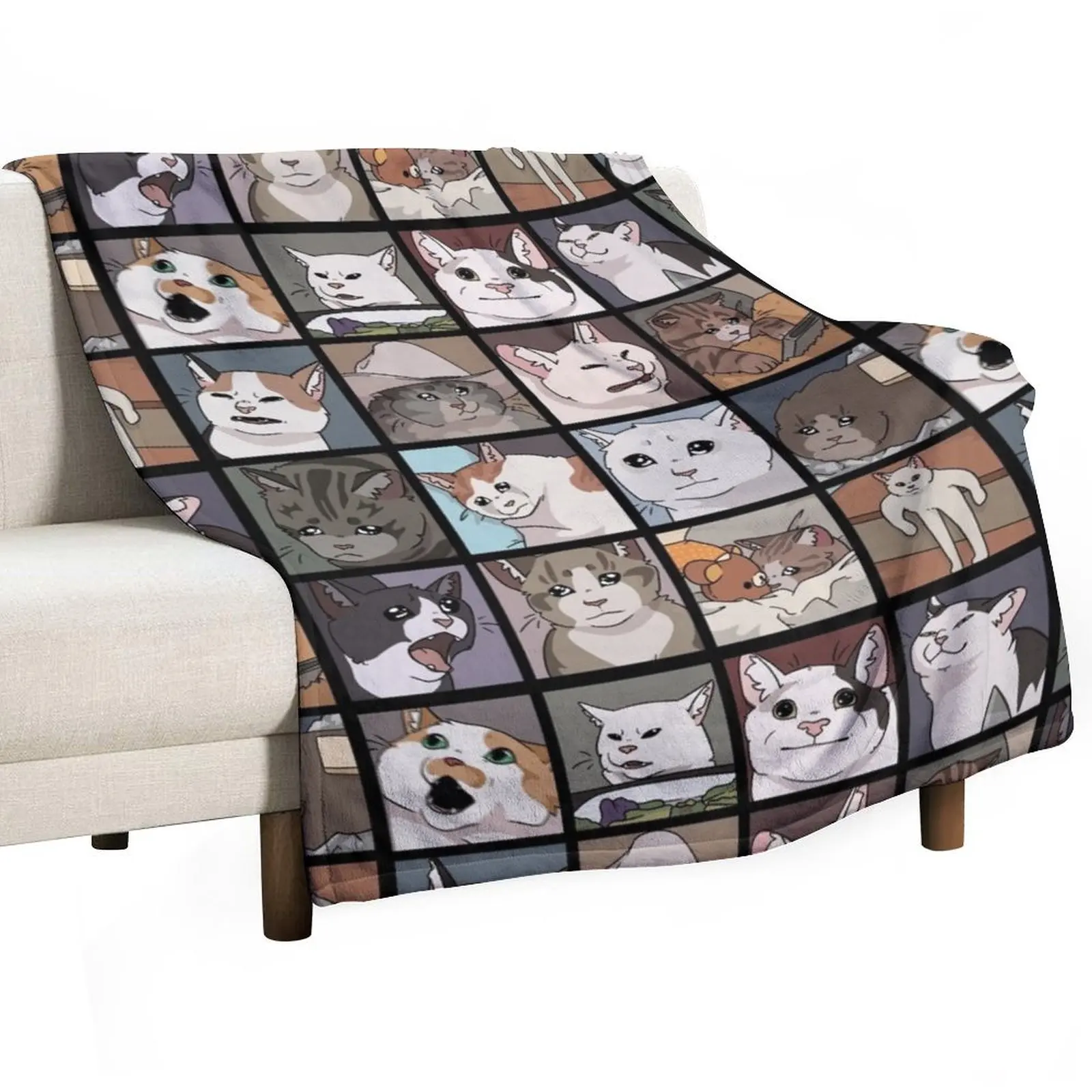 

Meme Cats 2.0 Throw Blanket Decorative Sofas blankets ands Vintage for babies Blankets