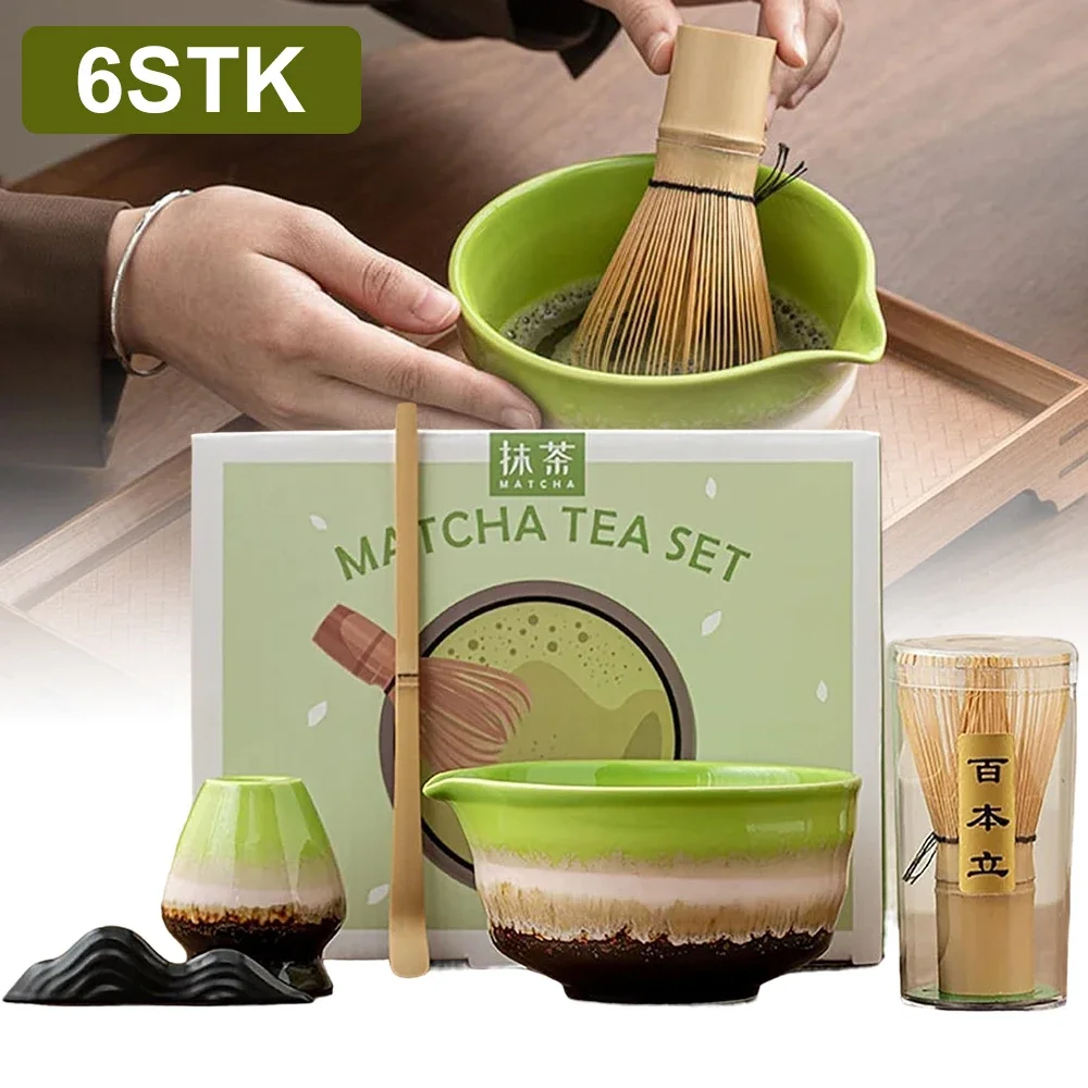 Set da 6 pezzi per preparare il tè matcha, accessori per il matcha, kit tradizionale giapponese per la preparazione del tè matcha, un regalo ideale per gli amanti del matcha.
