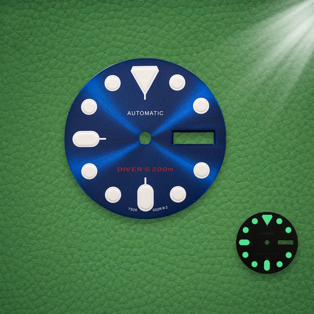 S Logo Dial 28.5mm NH36 Dial Fit NH35/NH36 Japanese Movement C3 Strong Green Luminous Watch Modification Accessories view 6