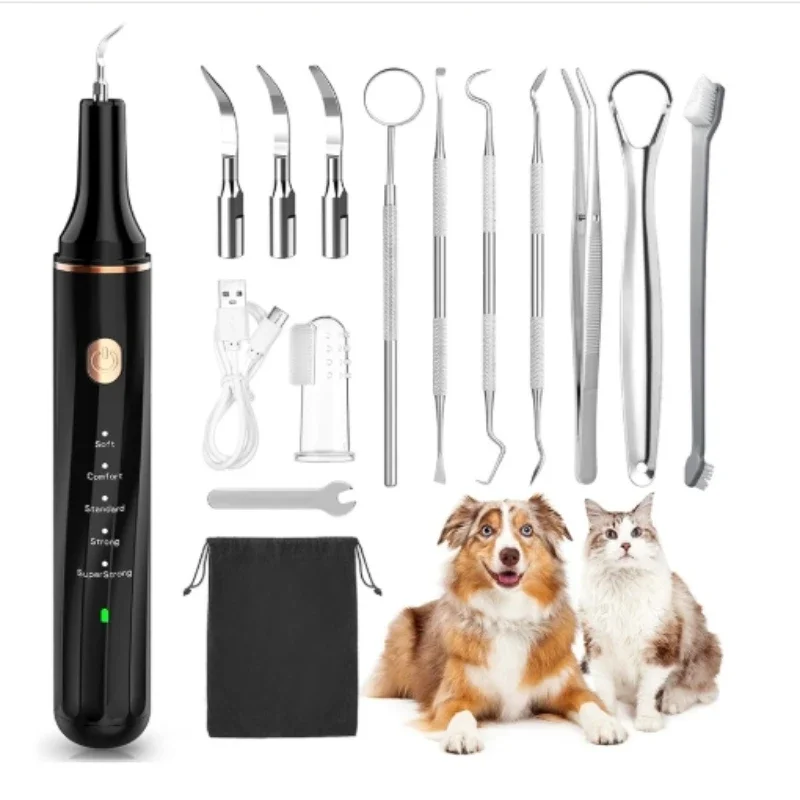 

Portable Small Pets Ultrasound Teeth Cleaner Electric Dental Cleaner Plastic Currency Dog Accessories USB Charging Pet Products