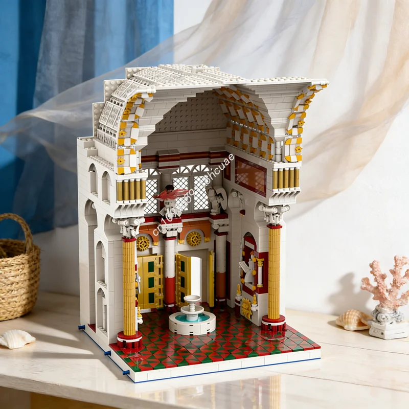 

3551 деталь MOC: Римские императорские бани, часть 1. Архитектурная модель для сборки. Рождественские подарки. Конструктор. Идея для творчества. Образовательная игрушка.