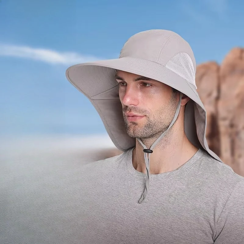 

Outdoor UV resistant summer bucket hat with wide brim 3D embroidery technology, suitable for men and women fishing and hiking