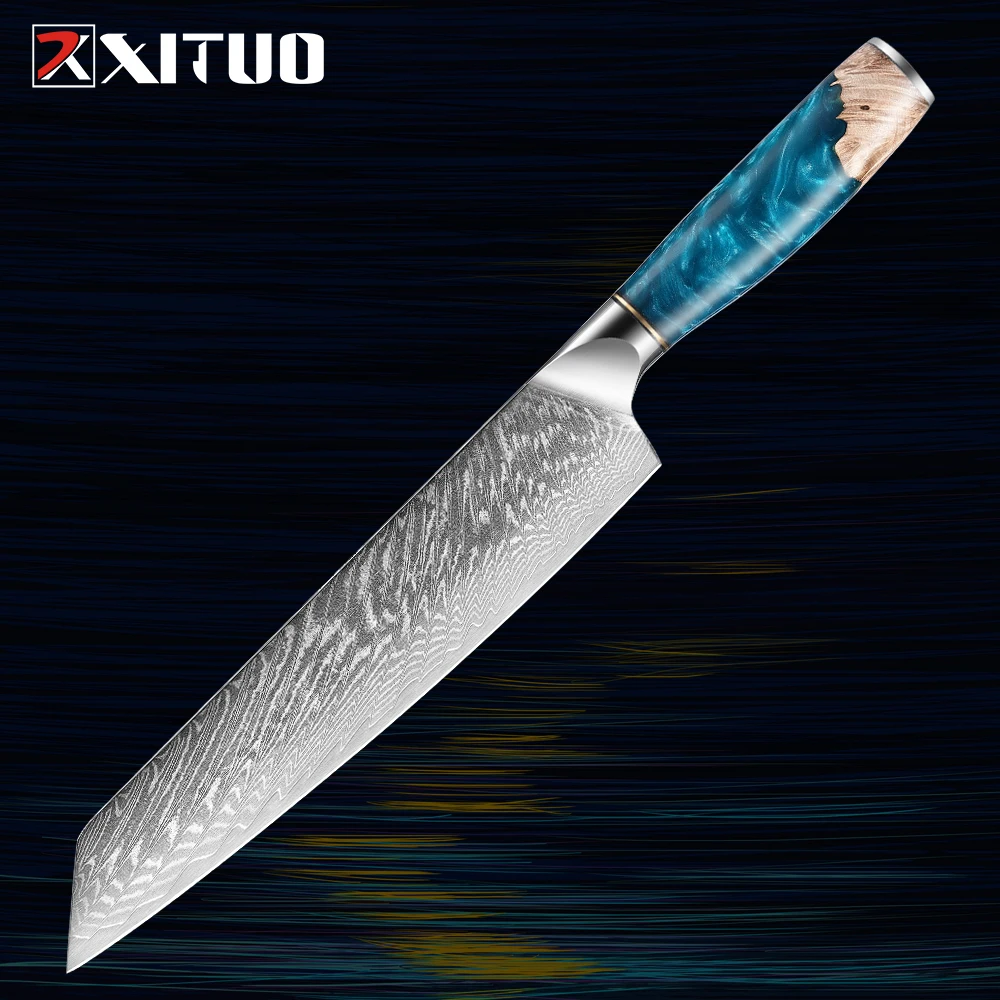 

XITUO Ultra-sharp Kiritsuke Chef Knife Japanese Kitchen Chef Slicing Knives Meat Cleaver Knives Damascus 67 Layer Steel