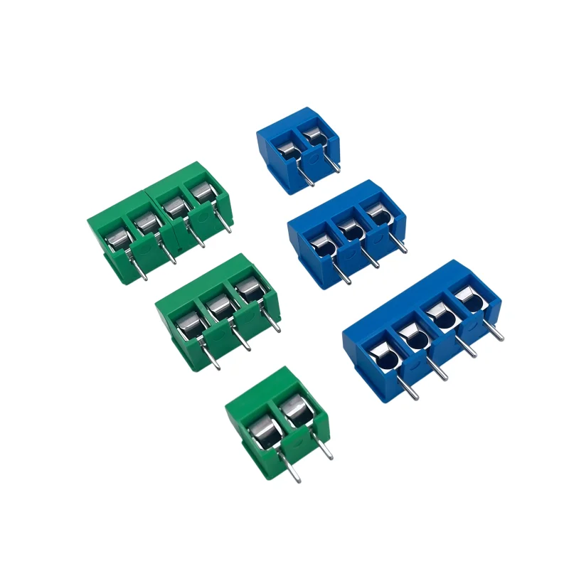 10 Pieces KF301-5.0mm Pitch Screw PCB Terminal Block 2P/3Pin Stackable Blue/Green 301-5.0mm 2P 3P 4P 5P 6Pin Connectors