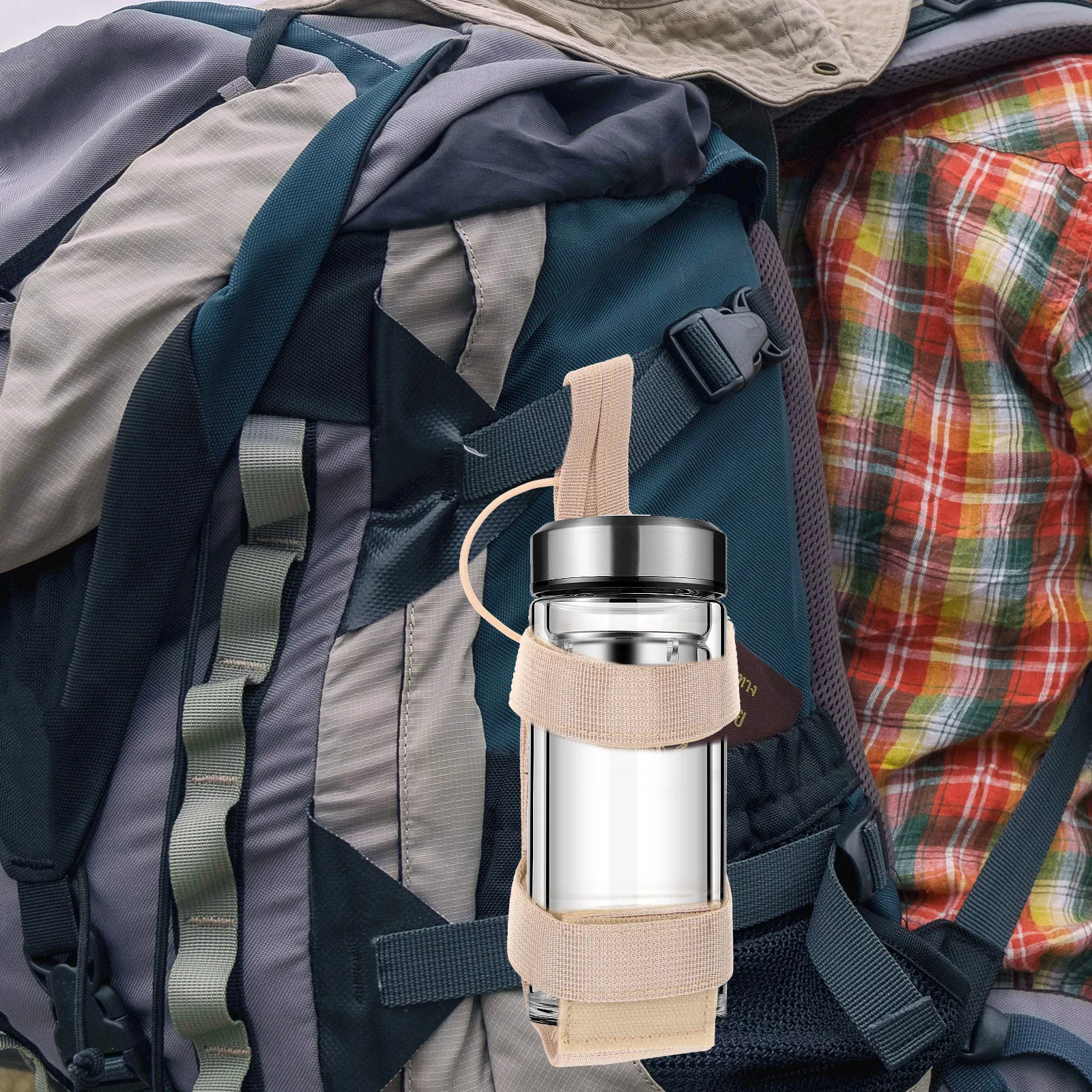 

Outdoor Water Cup Cover Bottle Strap Carrier Sports Collapsible Bottles Straps Sleeve Kettle Camping Supplies Lightweight