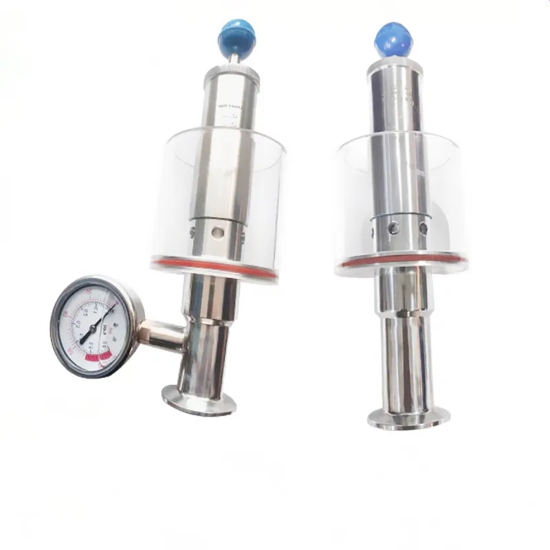 Φ32mm OD50.5 Tri-Clamp Adjustable Pressure Safety Valve 0.2-2.2 Bar For Beer Homebrew Distillation,Stainless Steell 304