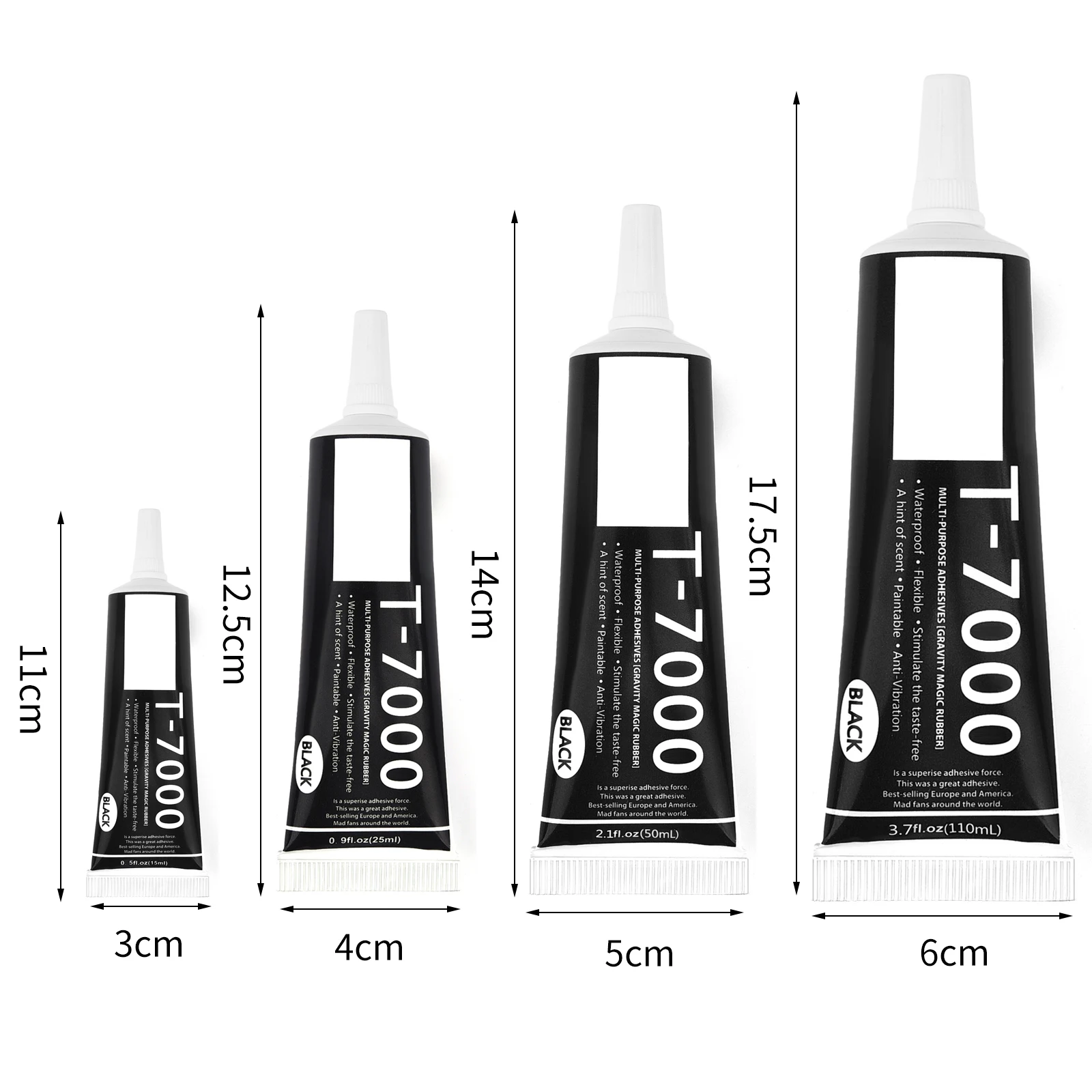 T7000 Glue 15/25/50/110ml Black Contact Phone Repair Adhesive T-7000 Glass Plastic Universal DIY Glue Electronic Components Glue