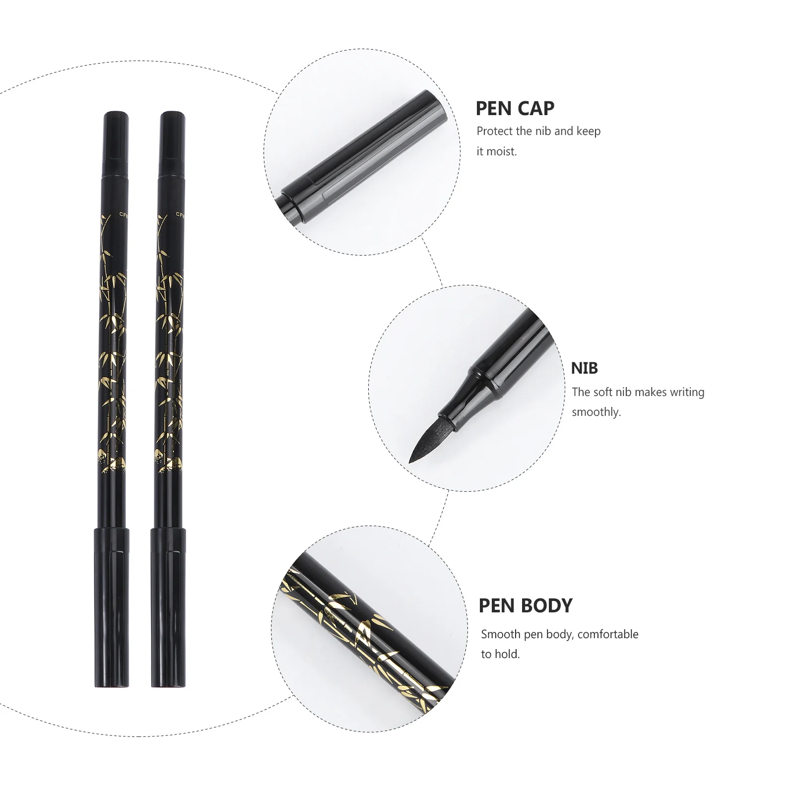 

2Pcs Brush Pen Calligraphy Dual Tip Black Pigmented Ink for Lettering Drawing Blending Effects Ideal for Beginners and Pros