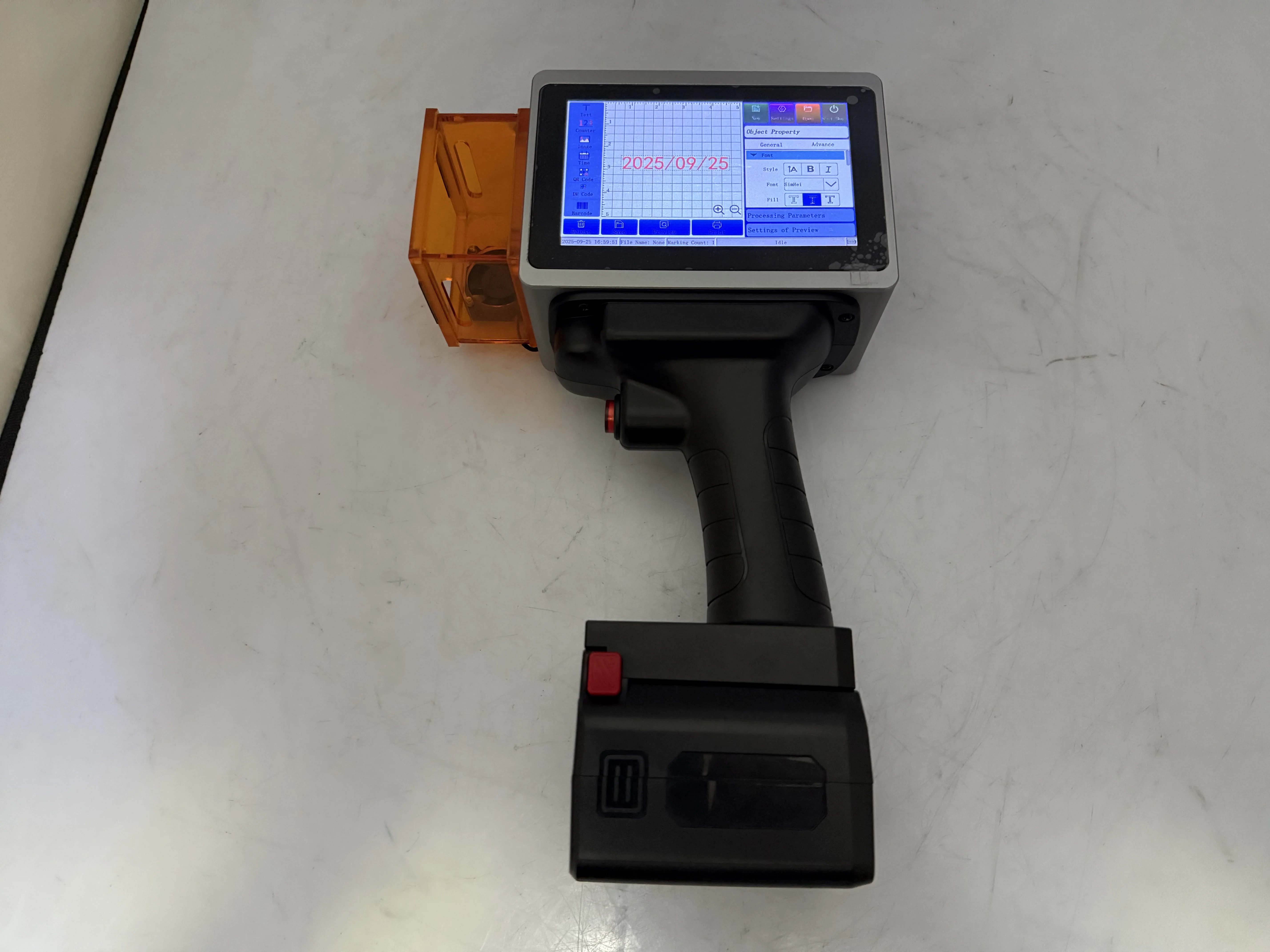 Lithium battery touch screen Laser marking machine Production date barcode QR code logo image laser printer engraving machine