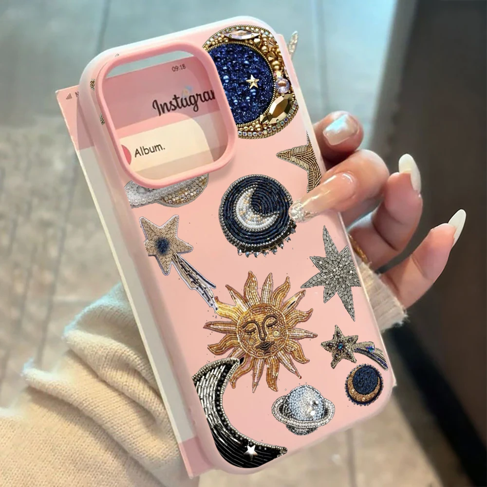 Für iPhone 17 15 16 14 Pro Max Hülle Plus Luxus Sterne Mond INS Cover Für iPhone 13 11 12 ProMax XS XR 8 Plus Bonbonfarben Hüllen – Detail 1