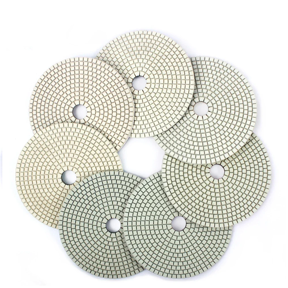 7PCS 6 Inch 146mm Diamond Polishing Pad Wet For Concrete Granite Marble Stone Grinding Disc