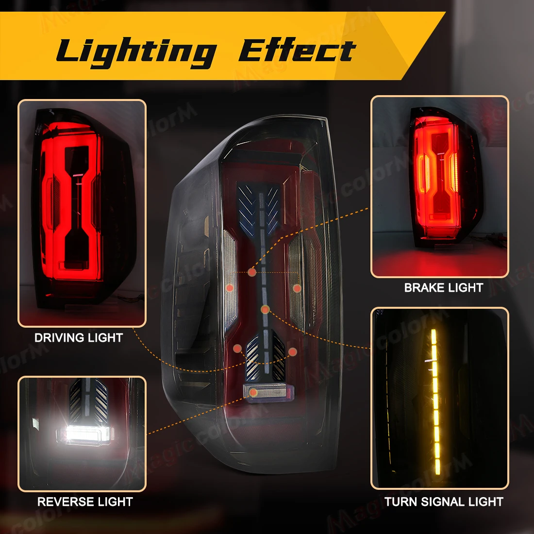 Car Taillights For Toyota Tundra 2014 2015 2016 2017 2018 2019 2020 2021 Led Tail Lamp Assembly Brake Turn Signal Warning Light