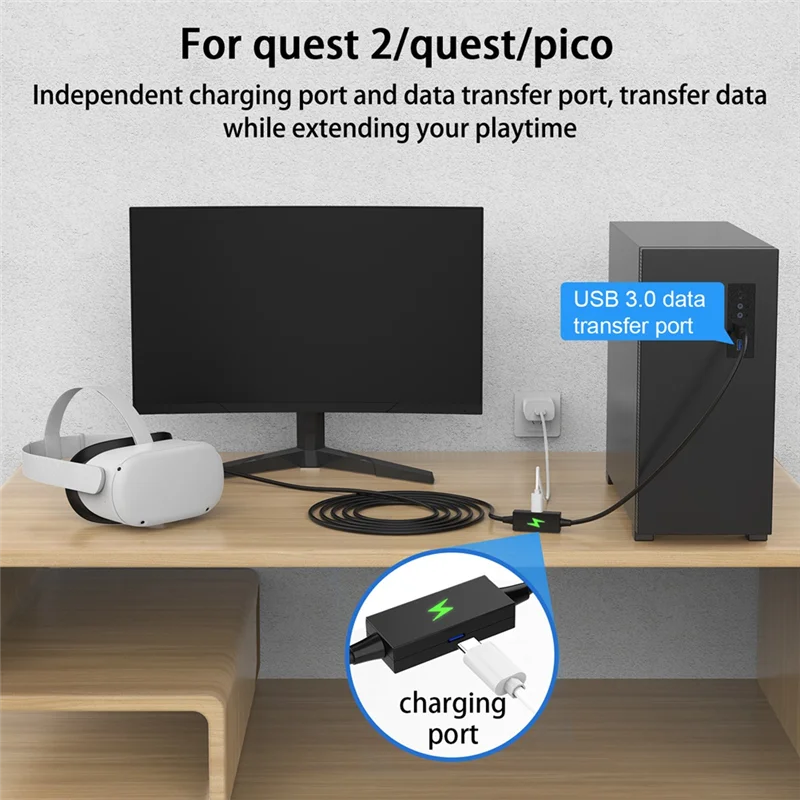 Enjoy Life, It's Worth Having For Quest 2/PICO4/Neo3/Meta Link Multi-Function Streaming with Charging