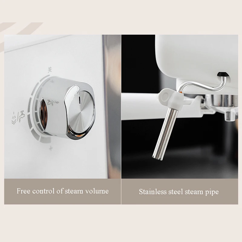 ماكينة صنع قهوة اسبريسو مع مطحنة للمنزل، خزان مياه 2000 مل وآلات رغوة الحليب لاتيه ماكياتو كابتشينو