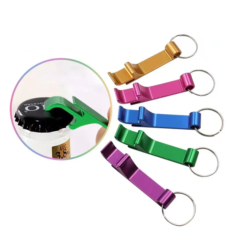 

200pcs Portable Creative Keychain Ring Beer Bottle Easy Pull Can Driver Colorful Aluminum Alloy Bottle Opener Can Opener