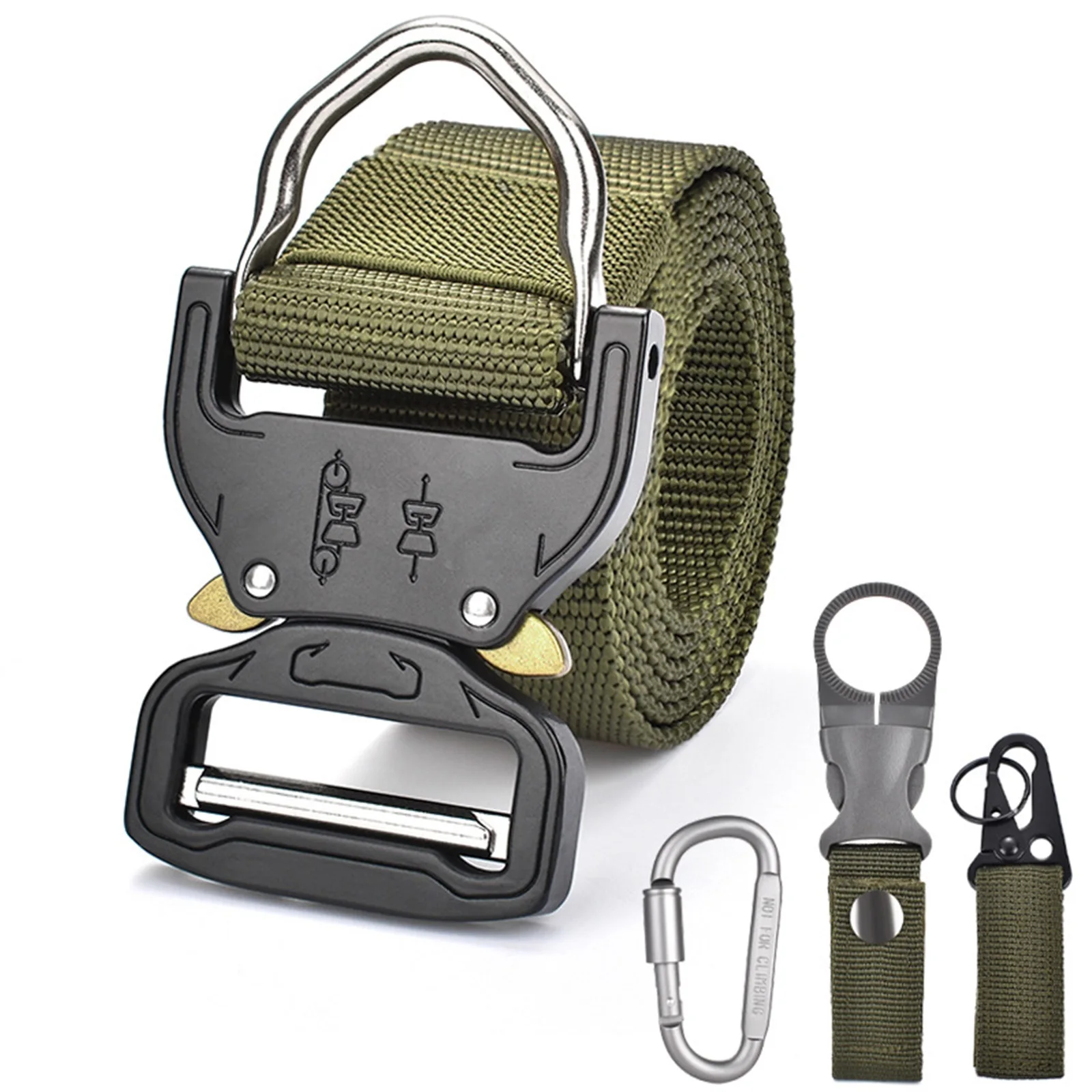 Tactical Belt Set, Heavy-Duty Riggers Belts with Quick-Release Metal Buckle, Nylon Webbing Waistband for Work Hiking