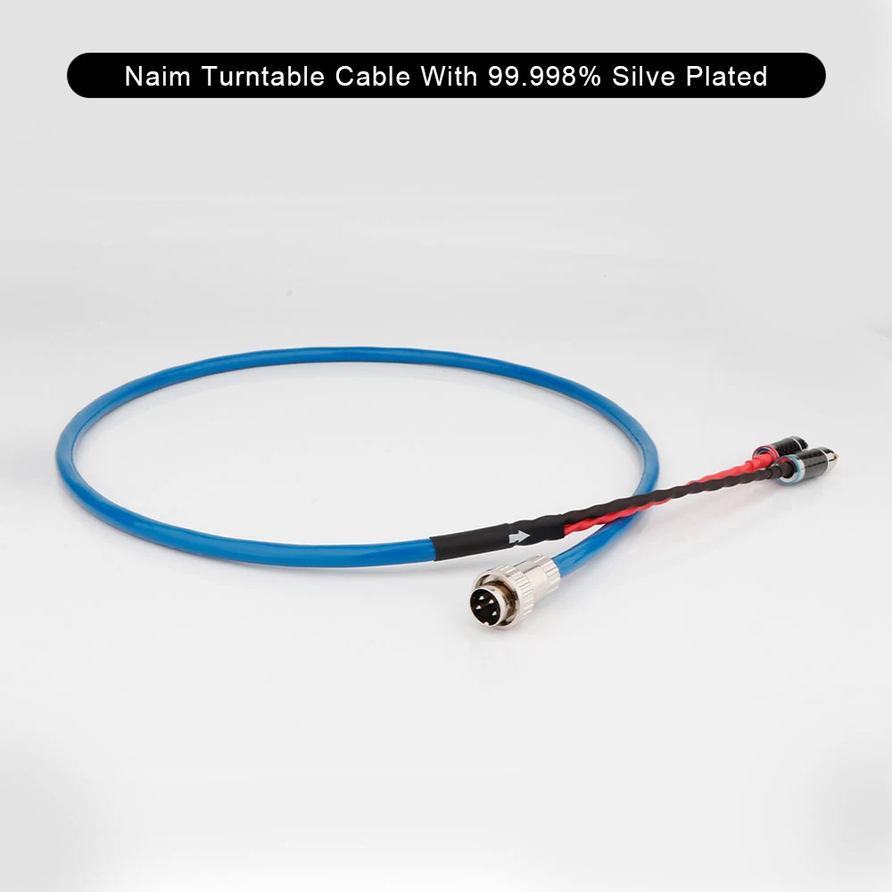 HiFi Audio Phono Cable 4-Pin Din Silver Plated Pure OFC Turntable Line Twist Locking Connector to Stereo 2 RCA Plugs For NAIM 1M