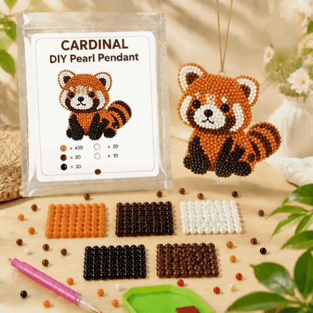Tiny Beads 3D Beaded Animal Kit Cute Design Animal Shape Paste Beads Kit Creative Craft Animal Pendant Set Gift Giving