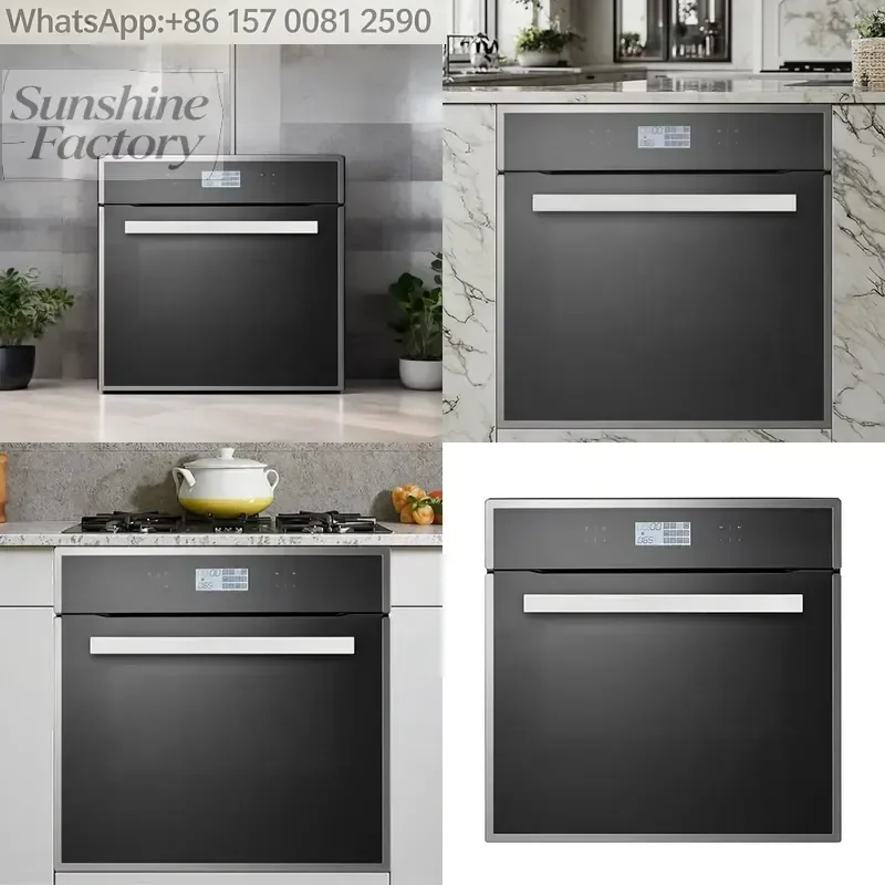 OEM Stainless Steel Single Electric Built-In Oven Energy-Efficient Household Steam Oven with Glass Material for Family Hotel