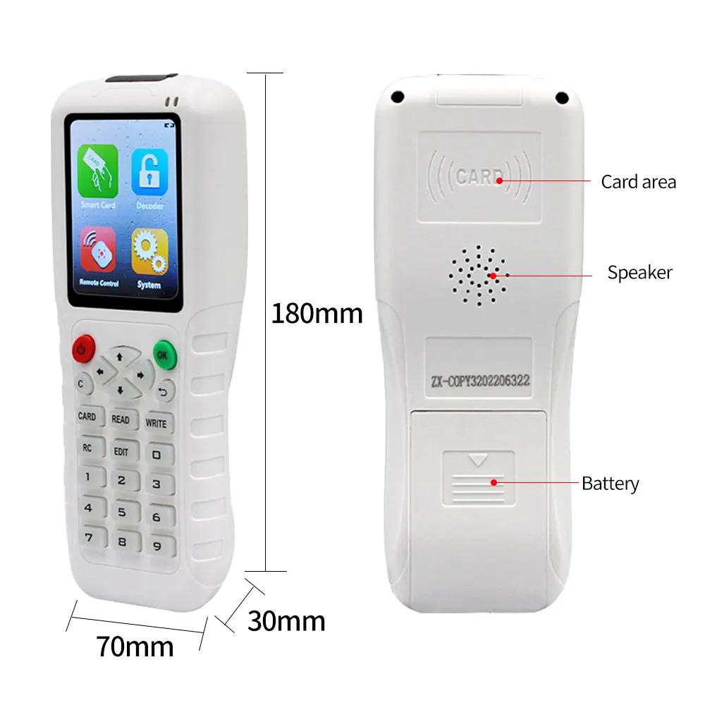 Machine à cartes RFID intelligente multifréquence, lecteur de copieur, décodage complet, fonction de cryptage, identification toxique, duplicateur