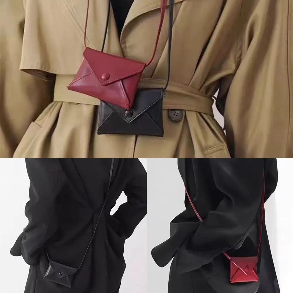 

New PU Leather Shoulder Bag Solid Color Durable Crossbody Bag Multifunctional Waist Bag