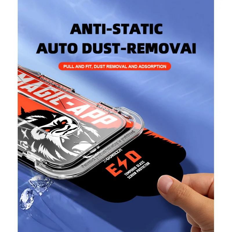 

10pcs Auto Dust-Removal Screen Protector for iPhone - Easy 4-Step Installation, Anti-Peep