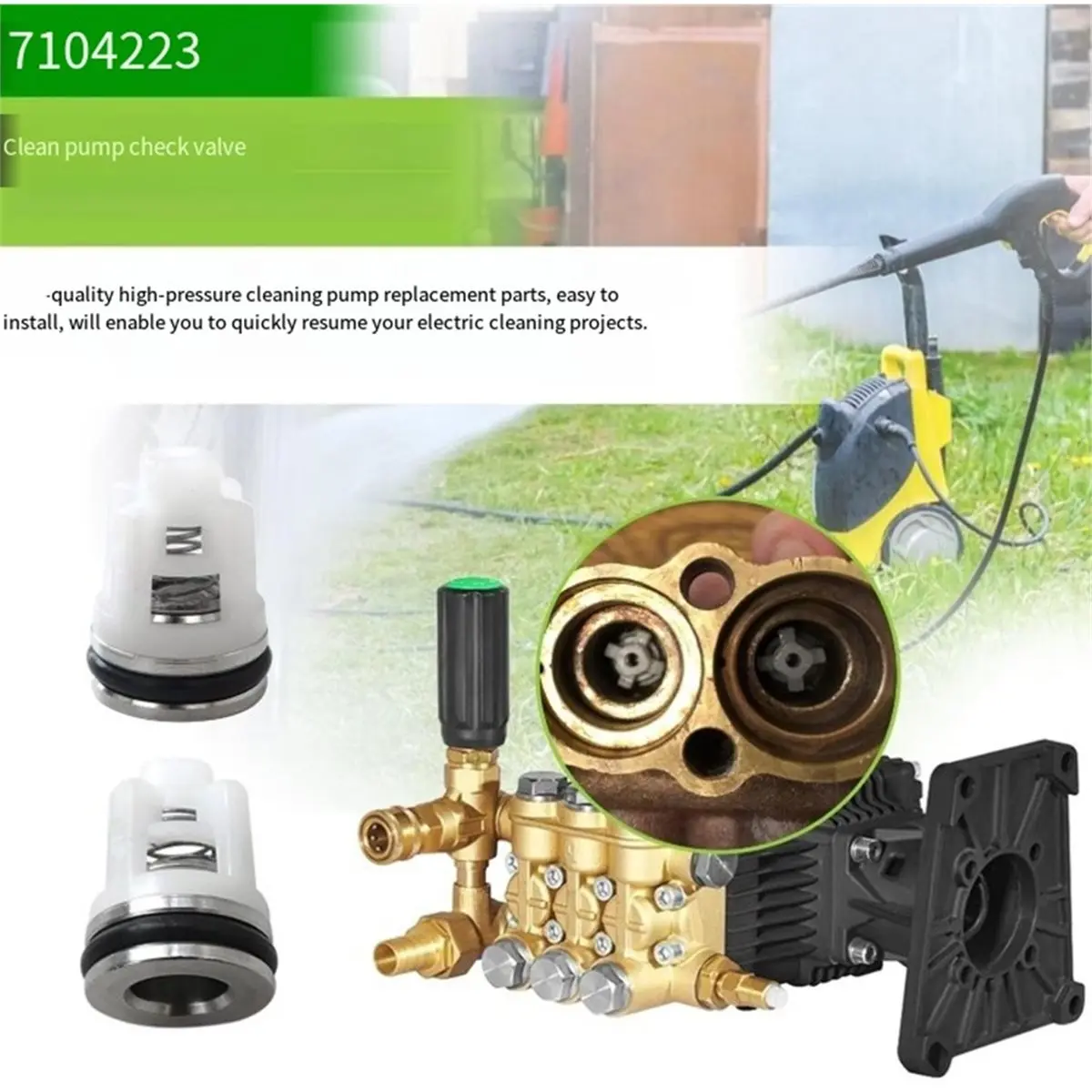 AB09 6pcs Cleaning 7104223 Pressure Washer Pump Rebuild Kit, for Replacement Valve for Pressure Washer Pumps
