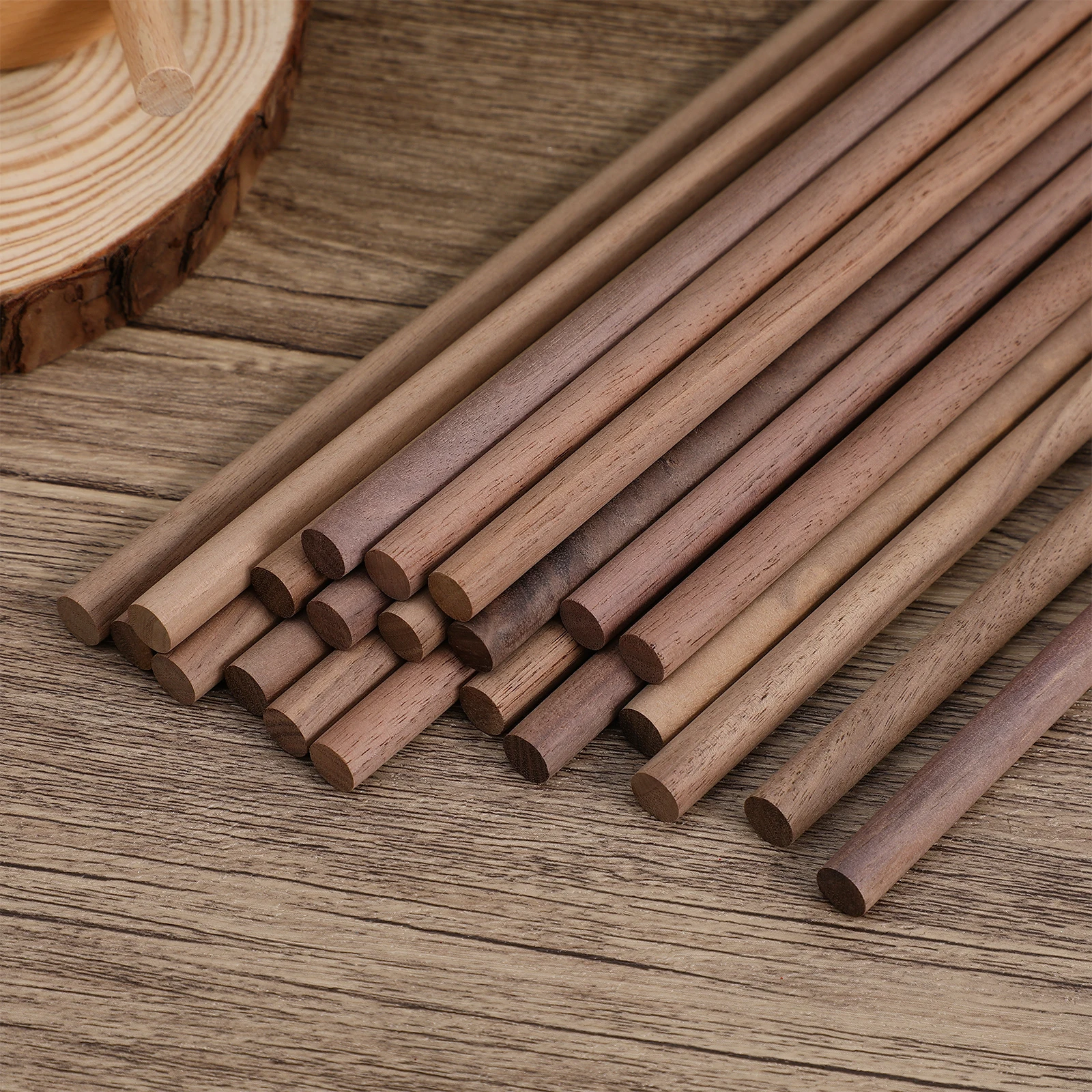 

Black Walnut Wood Dowels Sturdy Craft Sticks Decorations Model Making Fine Wooden Rods Safe Ample Quantity Versatile