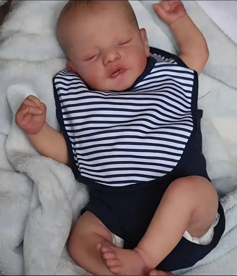 

Кукла-реборн 18 дюймов, спящая, из мягкого винила, с 3D-кожей и видимыми венами, коллекционная художественная кукла, идеальный подарок на день рождения, подарок на Рождество