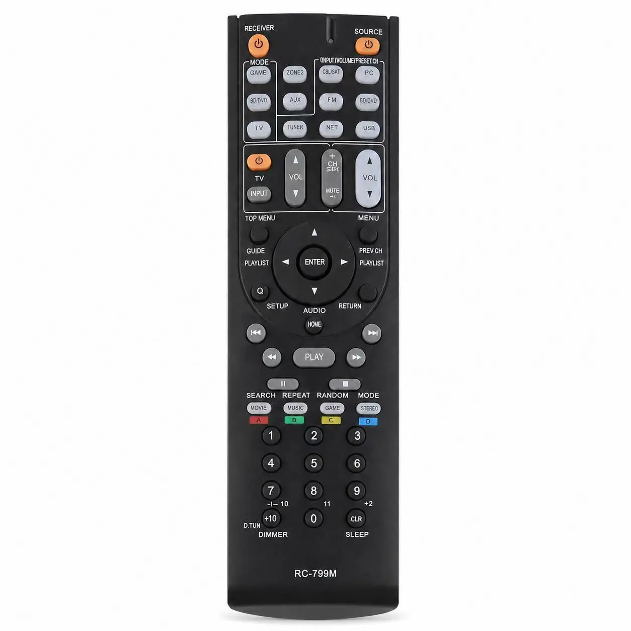 Replacement RC‑799M Remote Control For Onkyo AV Receiver HT‑R391 HT‑R558 HT‑R590 HT‑R591 RC‑834M RC‑737M RC‑812M RC‑801M RC‑840M