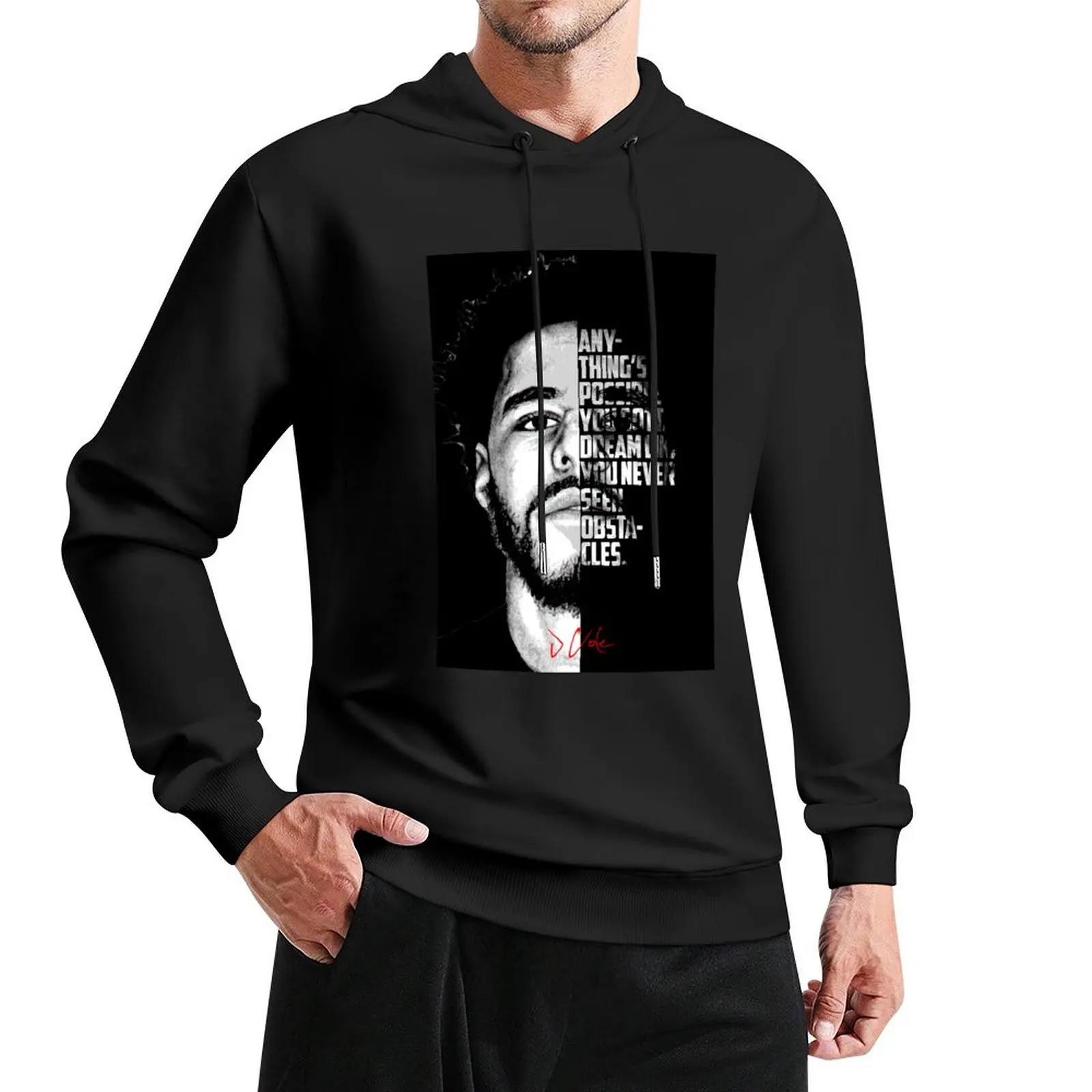 Black and white J Cole quote. Pullover Hoodie anime clothes korean clothes new in hoodies & sweat-shirt