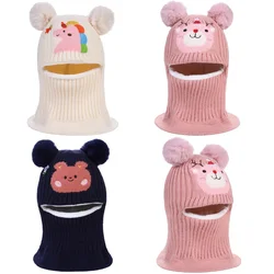 New Winter Warm Baby One-Piece Hat Snow Hat for Boys Girls Kids Ear Protection Cap Outdoor Windproof Hood Beanies Christmas Hat