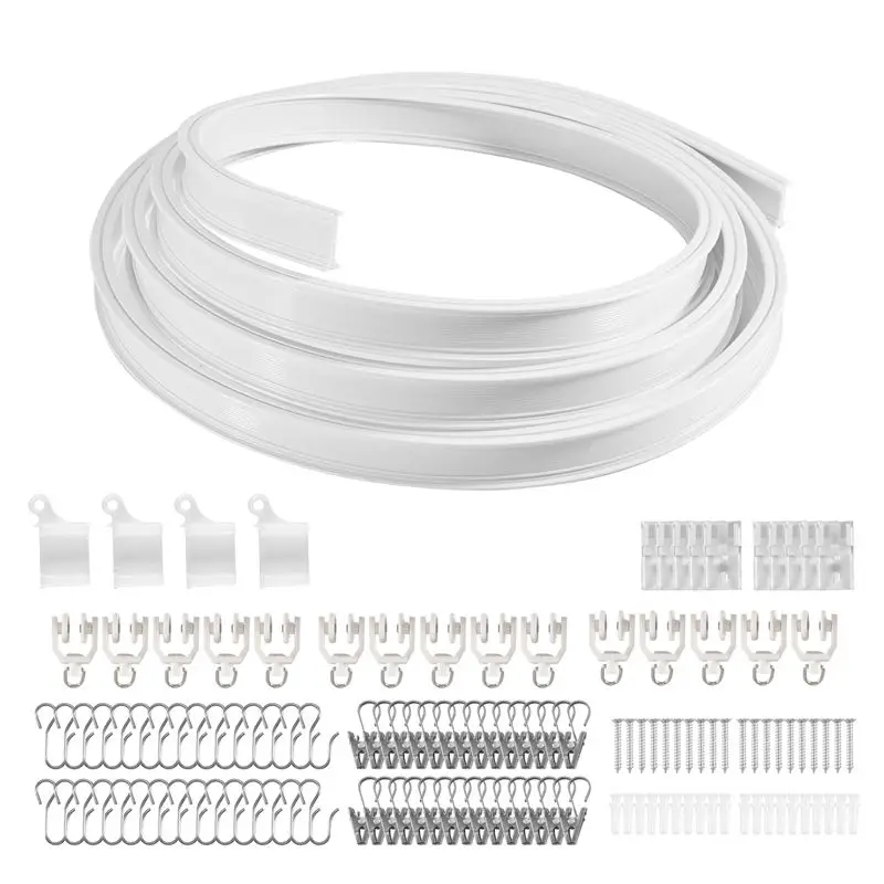 A44I-Flexible Bendable Ceiling Curtain Track, Ceiling Mount For Curtain Rail, Room Divider Ceiling Track For Curtains