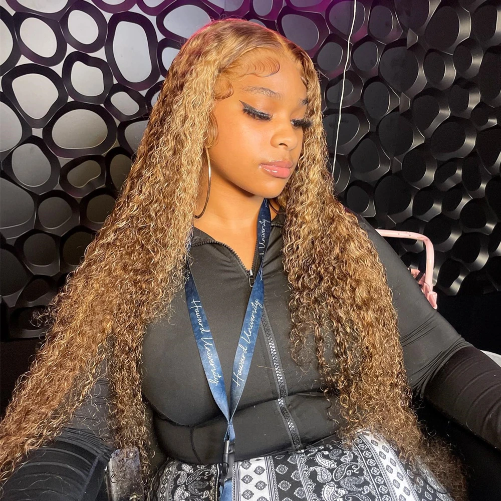 

Цветные 4/27 Highlight Water Wave Lace Front Human Hair Curly Wigs For Women Бразильский блондин 13x6 Hd Lace Deep Wave Frontal Wig
