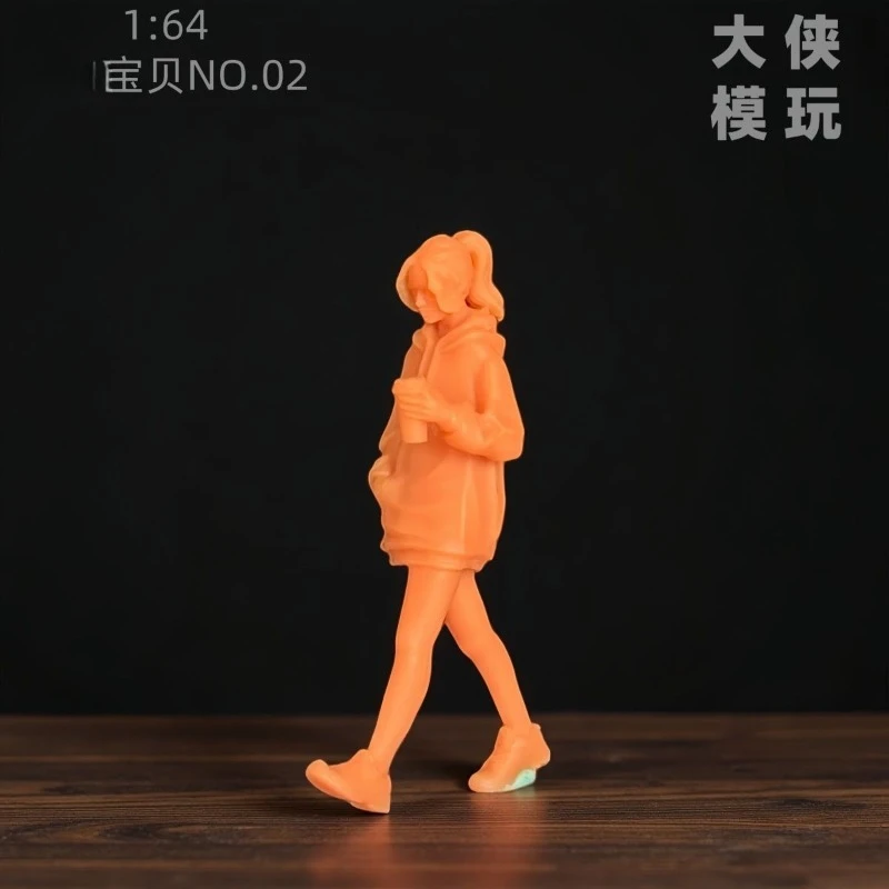 1/64 miniature doll, beautiful baby no.02, resin white film gk, car model scene matching, three-dimensional ornaments