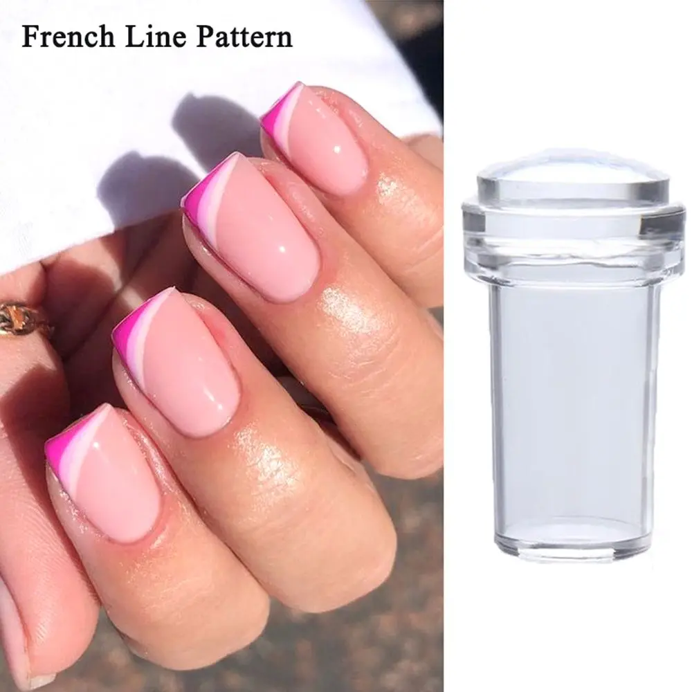 Silicone Stamping Mold Nail Design for French Tips Silicone Jelly Transparent Nail Stamper Scraper Set