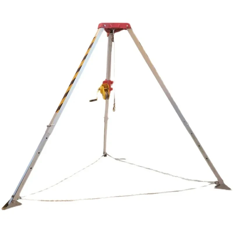Multi-Functional Portle Aluminum Alloy Rcue Tripod With Safety Wire Rope Self-ing Winch Sewer Emergency Situation