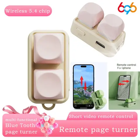 Nuovo Tastiera Doppio Pulsante E-book Page Turner Per Tablet Telefono Mobile Blue Tooth Telecomando Scorri Visi brevi per Android/IOS